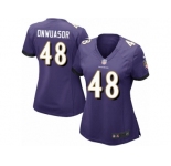 Women Nike Baltimore Ravens #48 Patrick Onwuasor Game Purple Team Color NFL Jersey