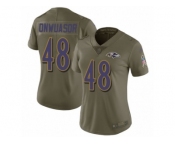 Women Nike Baltimore Ravens #48 Patrick Onwuasor Limited Olive 2017 Salute to Service NFL Jersey