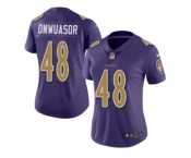 Women Nike Baltimore Ravens #48 Patrick Onwuasor Limited Purple Rush Vapor Untouchable NFL Jersey