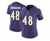 Women Nike Baltimore Ravens #48 Patrick Onwuasor Purple Team Color Vapor Untouchable Limited Player NFL Jersey