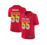 Women Nike Baltimore Ravens #55 Terrell Suggs Red Stitched NFL Limited AFC 2018 Pro Bowl Jersey