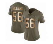 Women Nike Baltimore Ravens #56 Tim Williams Limited Oliv Gold Salute to Service NFL Jersey