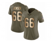 Women Nike Baltimore Ravens #66 Ryan Jensen Limited Olive Gold Salute to Service NFL Jersey