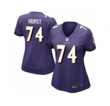 Women Nike Baltimore Ravens #74 James Hurst Game Purple Team Color NFL Jersey