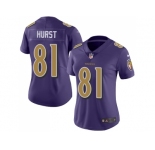 Women Nike Baltimore Ravens #81 Hayden Hurst Purple Stitched NFL Limited Rush Jersey