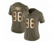 Women Nike Baltimore Ravens #96 Brent Urban Limited Oliv Gold Salute to Service NFL Jersey