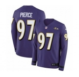 Women Nike Baltimore Ravens #97 Michael Pierce Limited Purple Therma Long Sleeve NFL Jersey