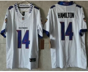 Women's Baltimore Ravens #14 Kyle Hamilton Limited White Vapor FUSE Jersey
