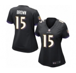Women's Baltimore Ravens #15 Marquise Brown Game Black Alternate Football Jersey