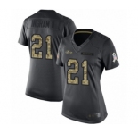 Women's Baltimore Ravens #21 Mark Ingram II Limited Black 2016 Salute to Service Football Jersey