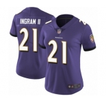 Women's Baltimore Ravens #21 Mark Ingram II Purple Team Color Vapor Untouchable Limited Player Football Jersey