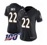 Women's Baltimore Ravens #22 Jimmy Smith Black Alternate Vapor Untouchable Limited Player 100th Season Football Jersey