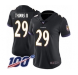 Women's Baltimore Ravens #29 Earl Thomas III Black Alternate Vapor Untouchable Limited Player 100th Season Football Jersey