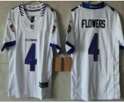 Women's Baltimore Ravens #4 Zay Flowers Limited White Vapor FUSE Jersey