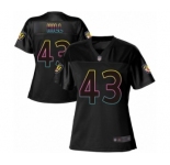 Women's Baltimore Ravens #43 Justice Hill Game Black Fashion Football Jersey