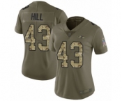 Women's Baltimore Ravens #43 Justice Hill Limited Olive Camo Salute to Service Football Jersey