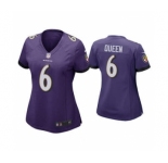 Women's Baltimore Ravens #6 Patrick Queen Purple Vapor Untouchable Limited Football Jersey