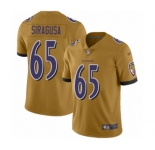 Women's Baltimore Ravens #65 Nico Siragusa Limited Gold Inverted Legend Football Jersey