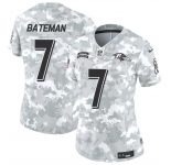 Women's Baltimore Ravens #7 Rashod Bateman 2024 F.U.S.E Arctic Camo Salute To Service Limited Stitched Football Jersey