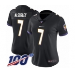 Women's Baltimore Ravens #7 Trace McSorley Black Alternate Vapor Untouchable Limited Player 100th Season Football Jersey