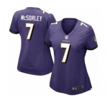 Women's Baltimore Ravens #7 Trace McSorley Game Purple Team Color Football Jersey