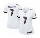 Women's Baltimore Ravens #7 Trace McSorley Game White Football Jersey