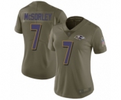 Women's Baltimore Ravens #7 Trace McSorley Limited Olive 2017 Salute to Service Football Jersey