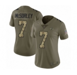 Women's Baltimore Ravens #7 Trace McSorley Limited Olive Camo Salute to Service Football Jersey