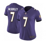 Women's Baltimore Ravens #7 Trace McSorley Purple Team Color Vapor Untouchable Limited Player Football Jersey