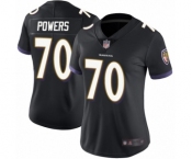 Women's Baltimore Ravens #70 Ben Powers Black Alternate Vapor Untouchable Limited Player Football Jersey