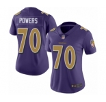 Women's Baltimore Ravens #70 Ben Powers Limited Purple Rush Vapor Untouchable Football Jersey