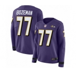 Women's Baltimore Ravens #77 Bradley Bozeman Limited Purple Therma Long Sleeve Football Jersey