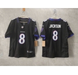 Women's Baltimore Ravens #8 Lamar Jackson Black F.U.S.E. Vapor Football Jersey