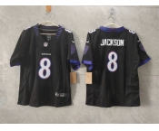 Women's Baltimore Ravens #8 Lamar Jackson Black F.U.S.E. Vapor Football Jersey
