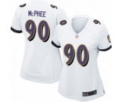 Women's Baltimore Ravens #90 Pernell McPhee Game White Football Jersey