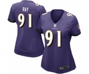 Women's Baltimore Ravens #91 Shane Ray Game Purple Team Color Football Jersey