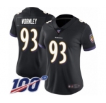 Women's Baltimore Ravens #93 Chris Wormley Black Alternate Vapor Untouchable Limited Player 100th Season Football Jersey