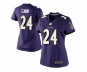 Women's Nike Baltimore Ravens #24 Brandon Carr Limited Purple Team Color NFL Jersey