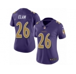 Women's Nike Baltimore Ravens #26 Matt Elam Limited Purple Rush NFL Jersey