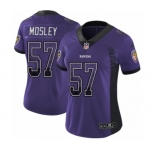 Women's Nike Baltimore Ravens #57 C.J. Mosley Limited Purple Rush Drift Fashion NFL Jersey