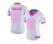 Women's Nike Baltimore Ravens #60 Nico Siragusa Limited Whit Pink Rush Fashion NFL Jersey
