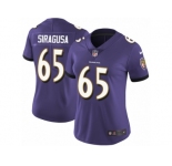 Women's Nike Baltimore Ravens #65 Nico Siragusa Purple Team Color Vapor Untouchable Limited Player NFL Jersey
