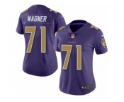 Women's Nike Baltimore Ravens #71 Ricky Wagner Limited Purple Rush NFL Jersey