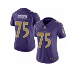 Women's Nike Baltimore Ravens #75 Jonathan Ogden Limited Purple Rush NFL Jersey