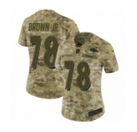 Women's Nike Baltimore Ravens #78 Orlando Brown Jr. Limited Camo 2018 Salute to Service NFL Jersey