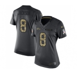 Women's Nike Baltimore Ravens #8 Lamar Jackson Limited Black 2016 Salute to Service NFL Jersey