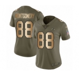 Women's Nike Baltimore Ravens #88 Ty Montgomery Limited Olive Gold Salute to Service NFL Jersey