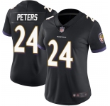 Women's Ravens #24 Marcus Peters Black Alternate Stitched Football Vapor Untouchable Limited Jersey