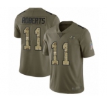 Youth Baltimore Ravens #11 Seth Roberts Limited Olive Camo Salute to Service Football Jersey