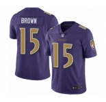 Youth Baltimore Ravens #15 Marquise Brown Limited Purple Rush Vapor Untouchable Football Jersey